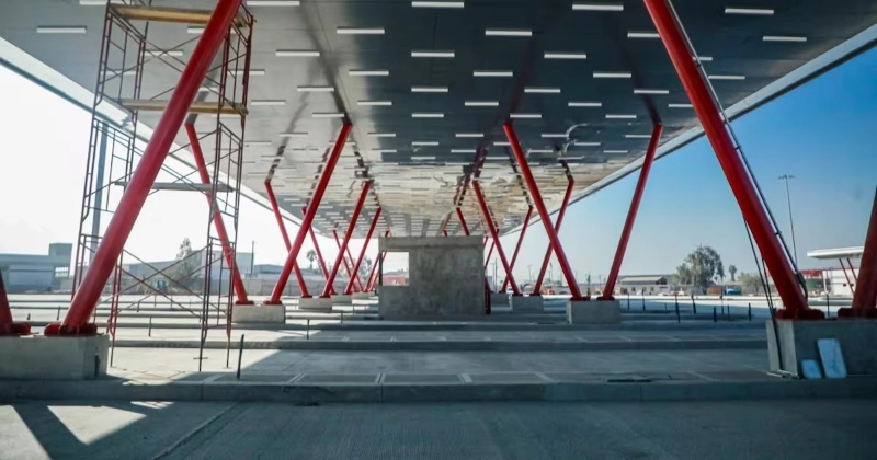 Vista de los trabajos de construcción en la zona de la garita Otay II en la frontera