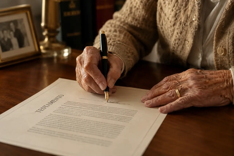 Notario brindando asesoría legal durante la campaña mes del testamento Baja California
